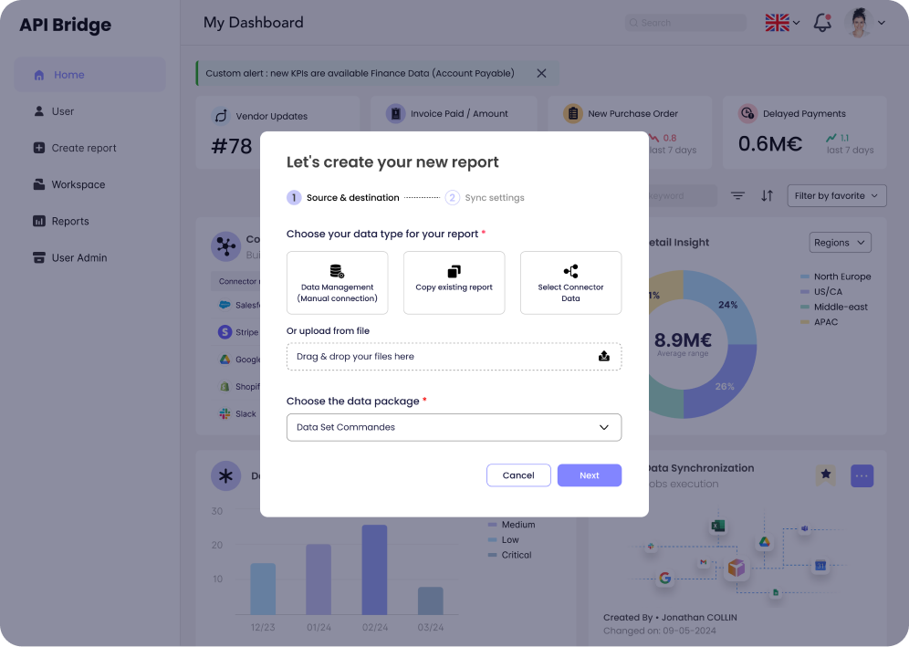 API Bridge dashboard
